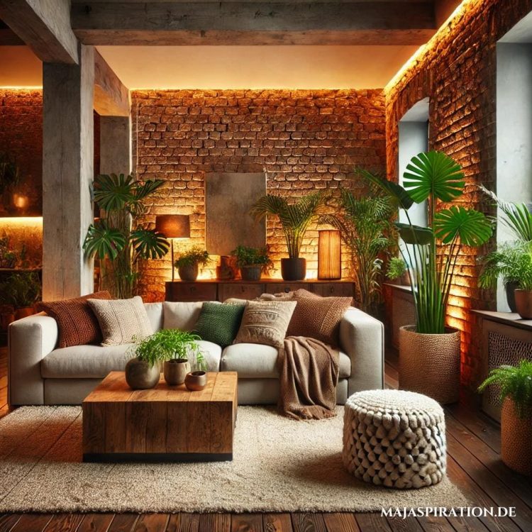 Kreative Auergewohnliche Wandgestaltung Wohnzimmer