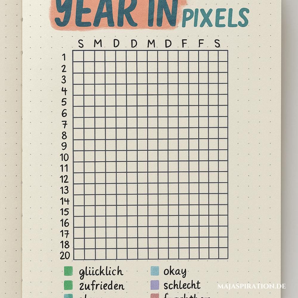Year in Pixels Bullet Journal Idee