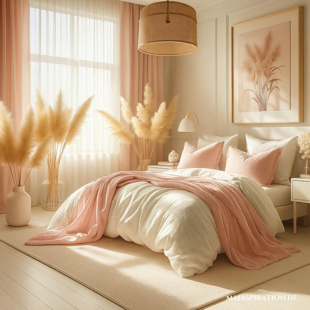 Schlafzimmer Idee in Hellrosa