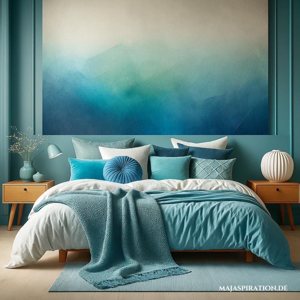 Bunte Schlafzimmer Idee in Türkis