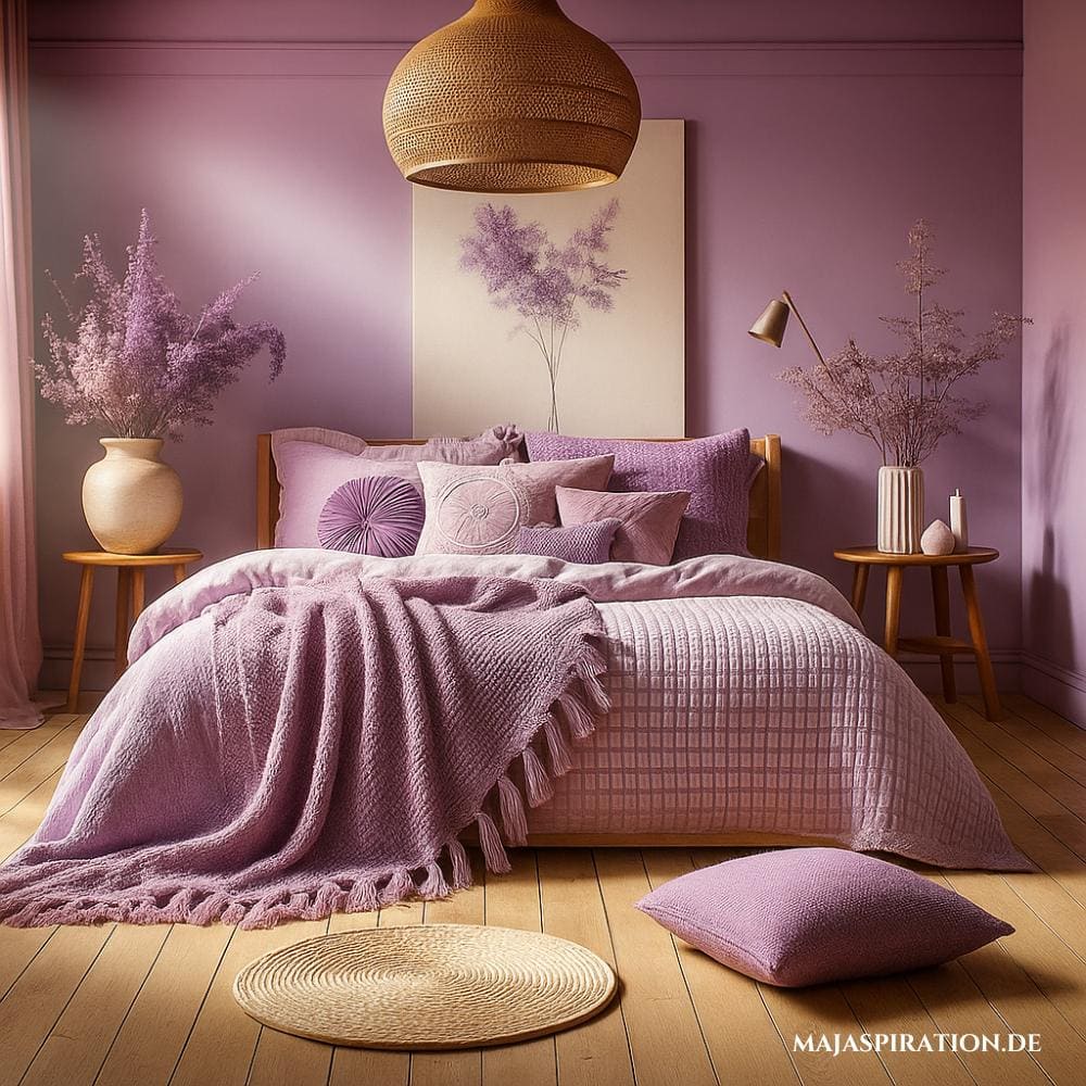 Bunte Schlafzimmer Idee in Lila