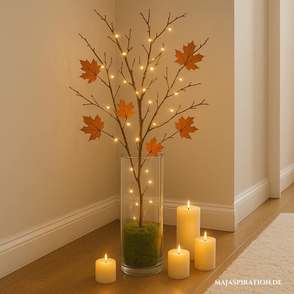 Herbstlicher Lichterast als DIY Deko