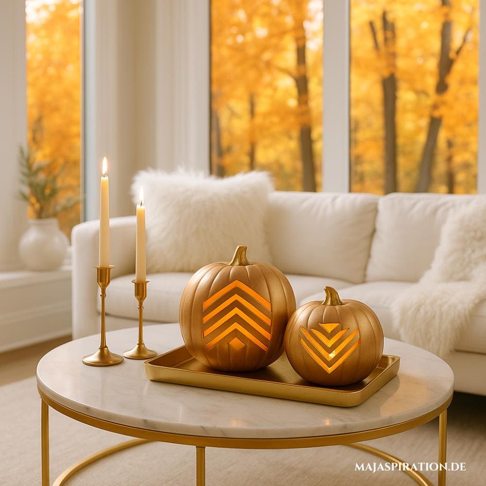 Eleganter Kürbis als DIY Herbstdeko Idee