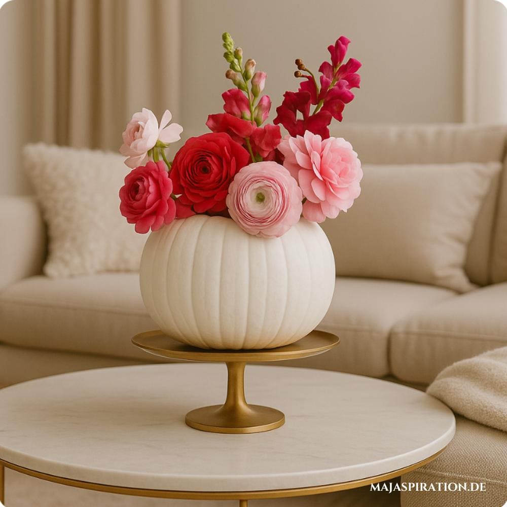 Elegante DIY Herbstdeko Idee mit Kürbisvase