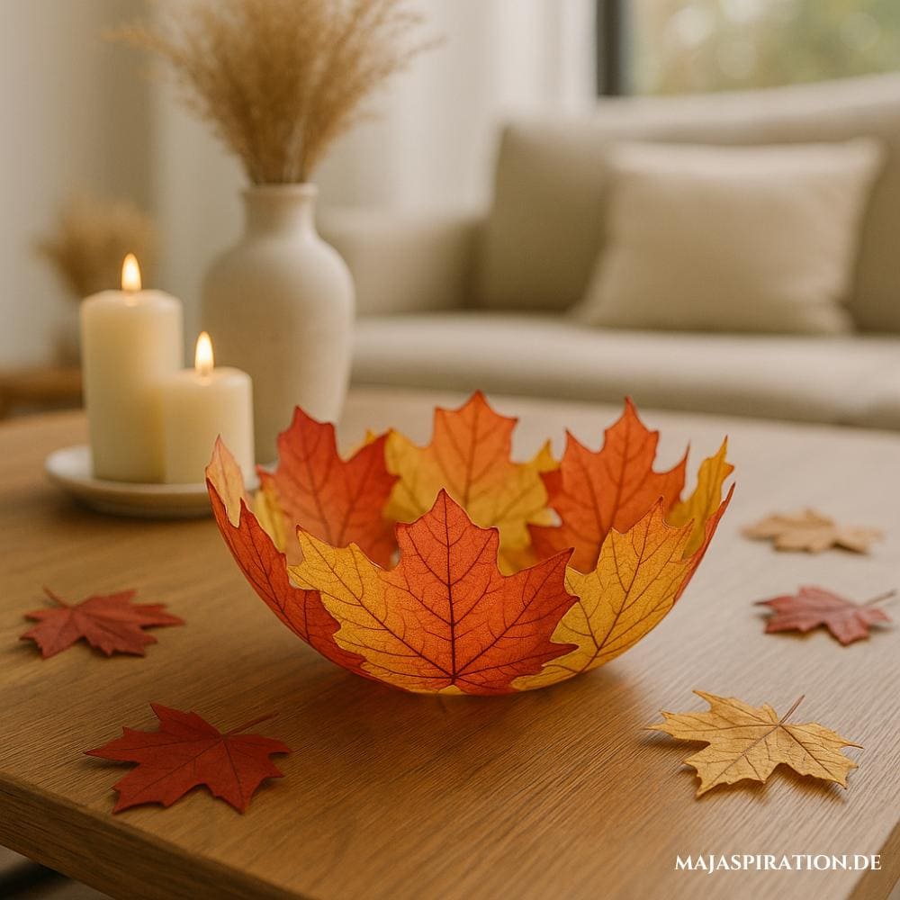 Dekorative DIY Blätterschale als Herbstdeko