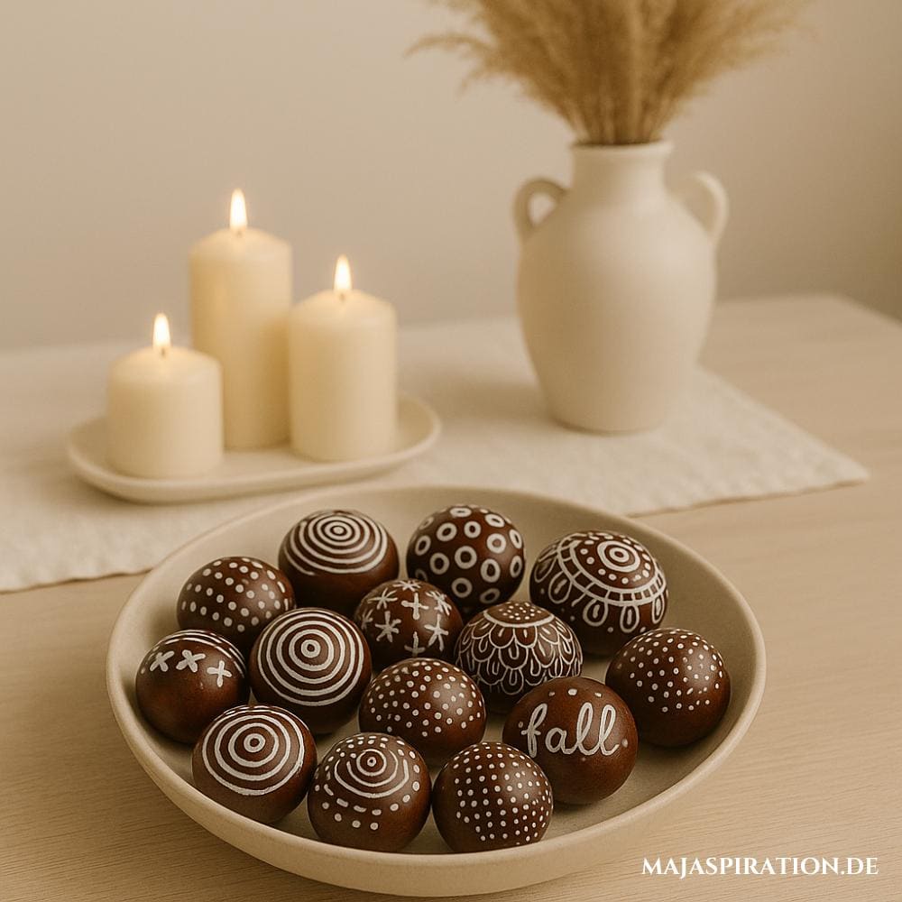 Bemalte Kastanien als DIY Herbstdekoration