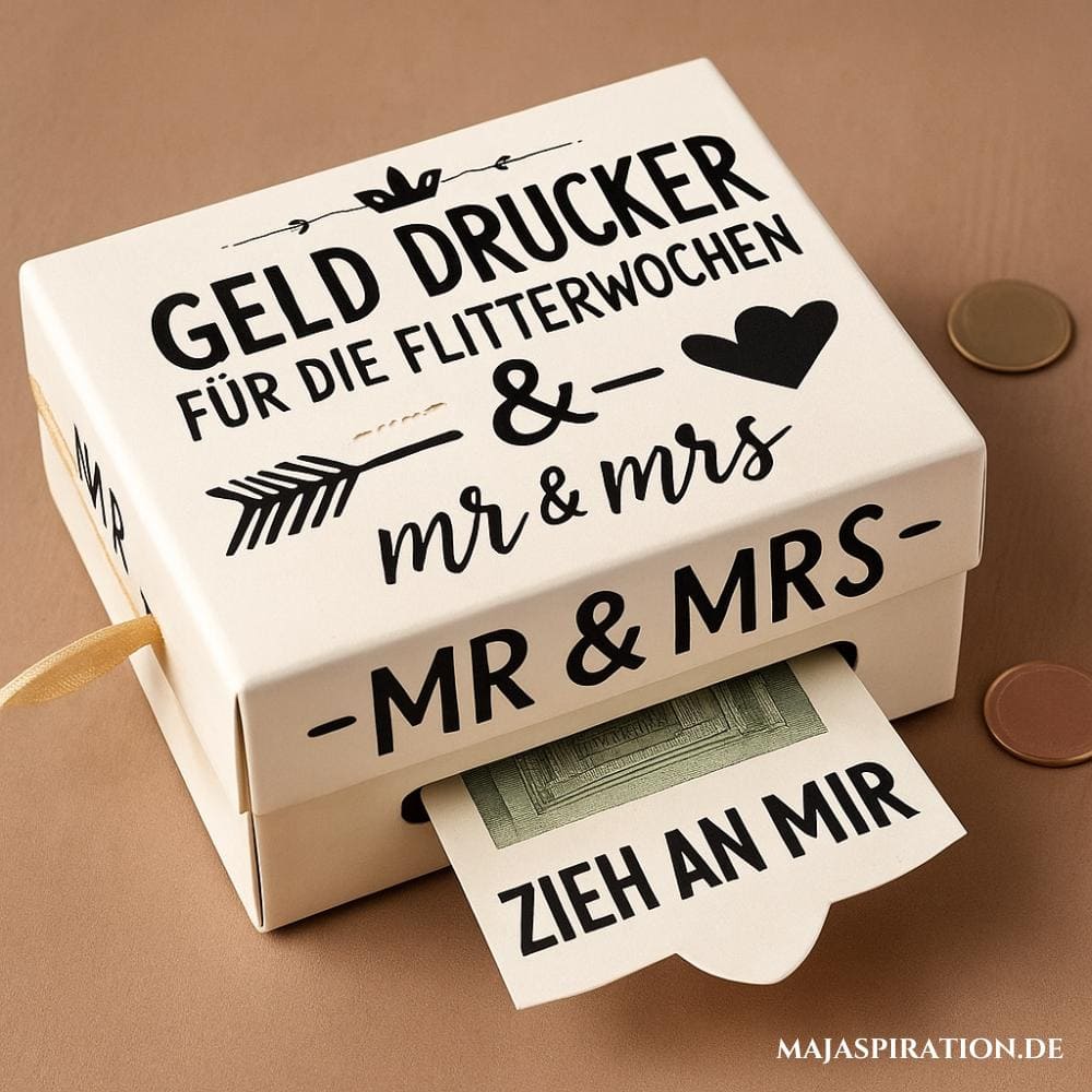 DIY Gelddrucker Geschenkidee für die Hochzeit