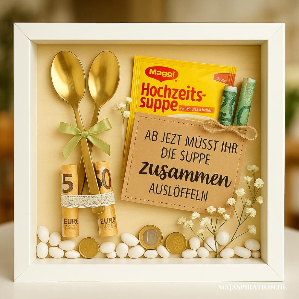 Hochzeitssuppe als Geldgeschenk Idee