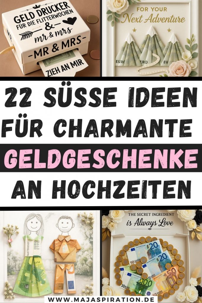 Ideen für charmante Geldgeschenke an Hochzeiten Pin