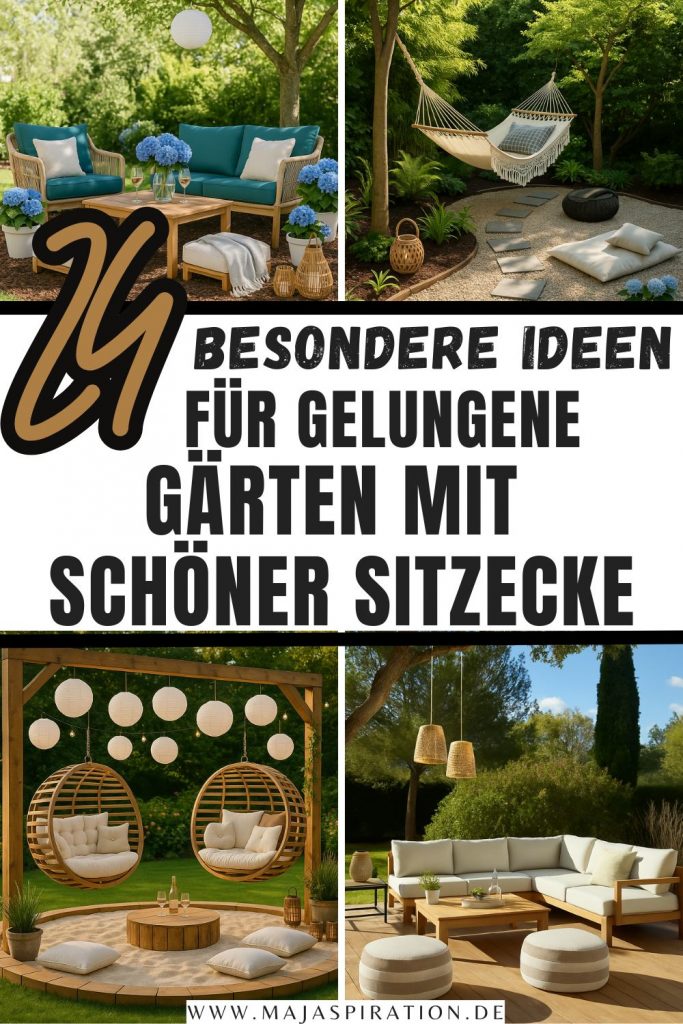 24 Ideen für Gärten mit schönen Sitzecken Pin