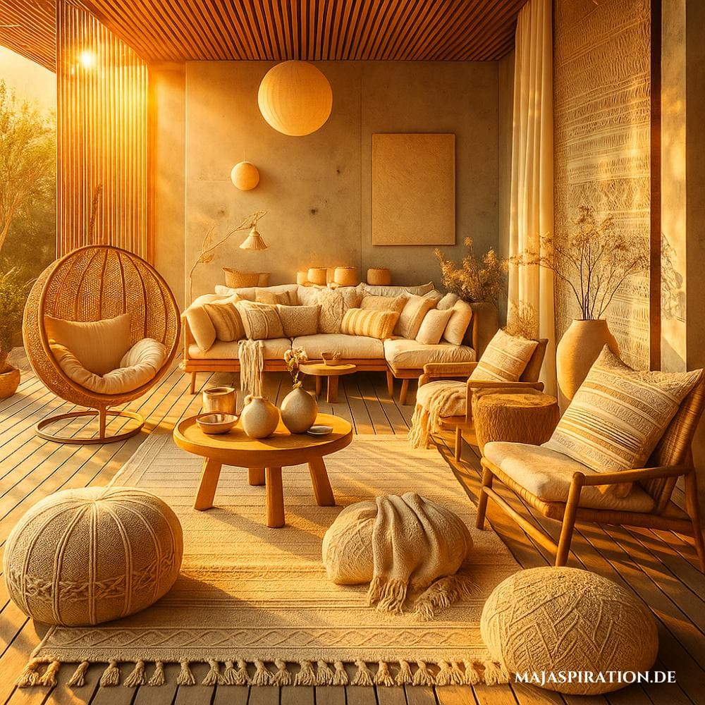 Terrassen Idee im Wabi Sabi Look