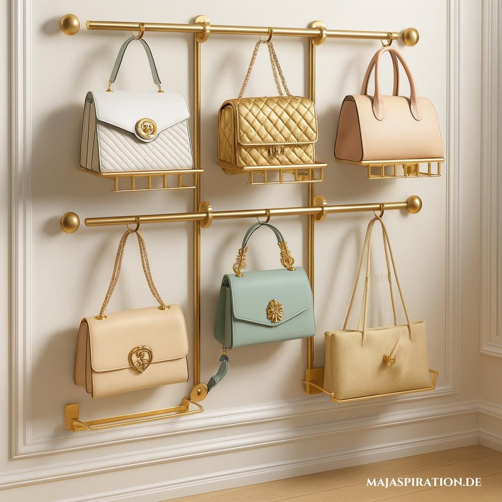 Taschen Organisation für kleine Schlafzimmer oder Umkleiden