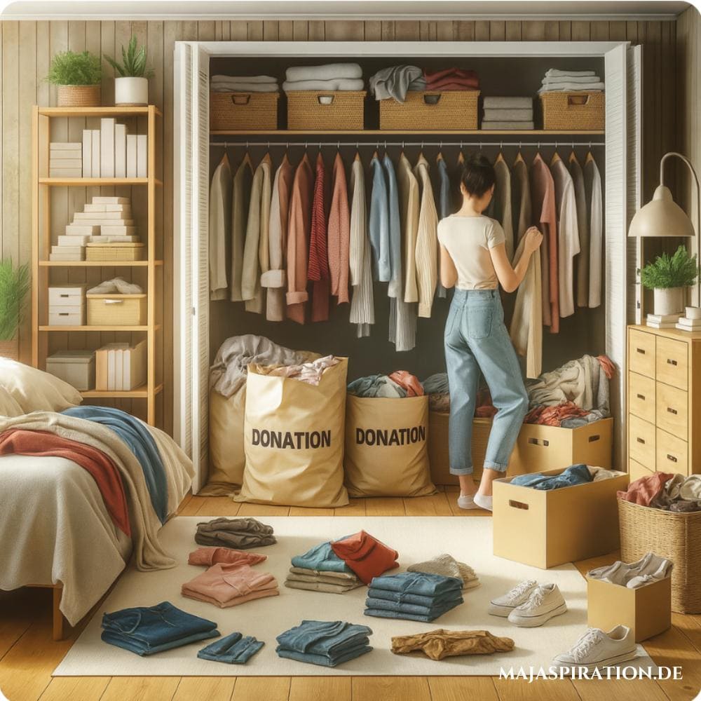 Schlafzimmer organisieren durch Kleiderschrank entrümpeln und ausmisten