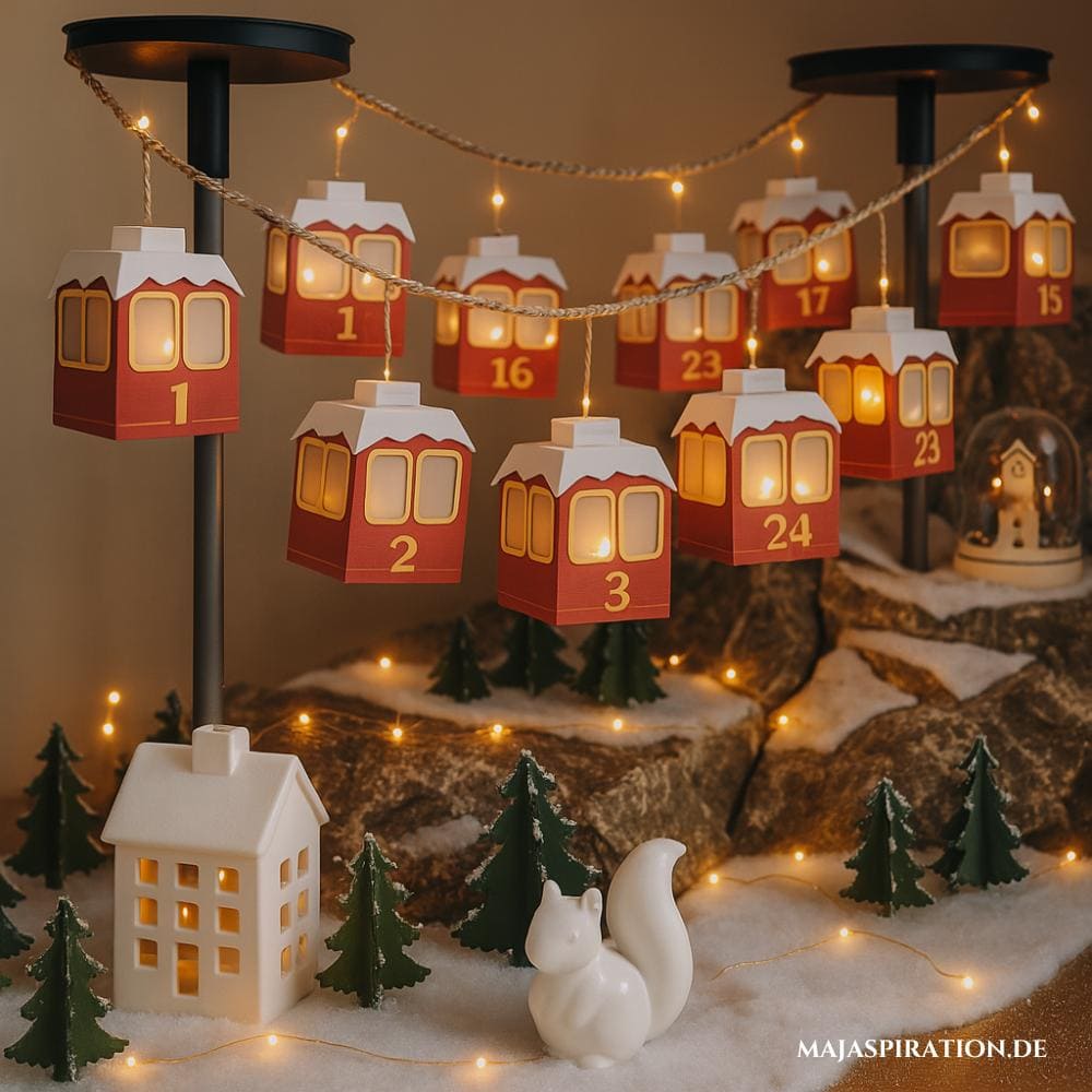 Kleine Gondel Landschaft als DIY Adventskalender