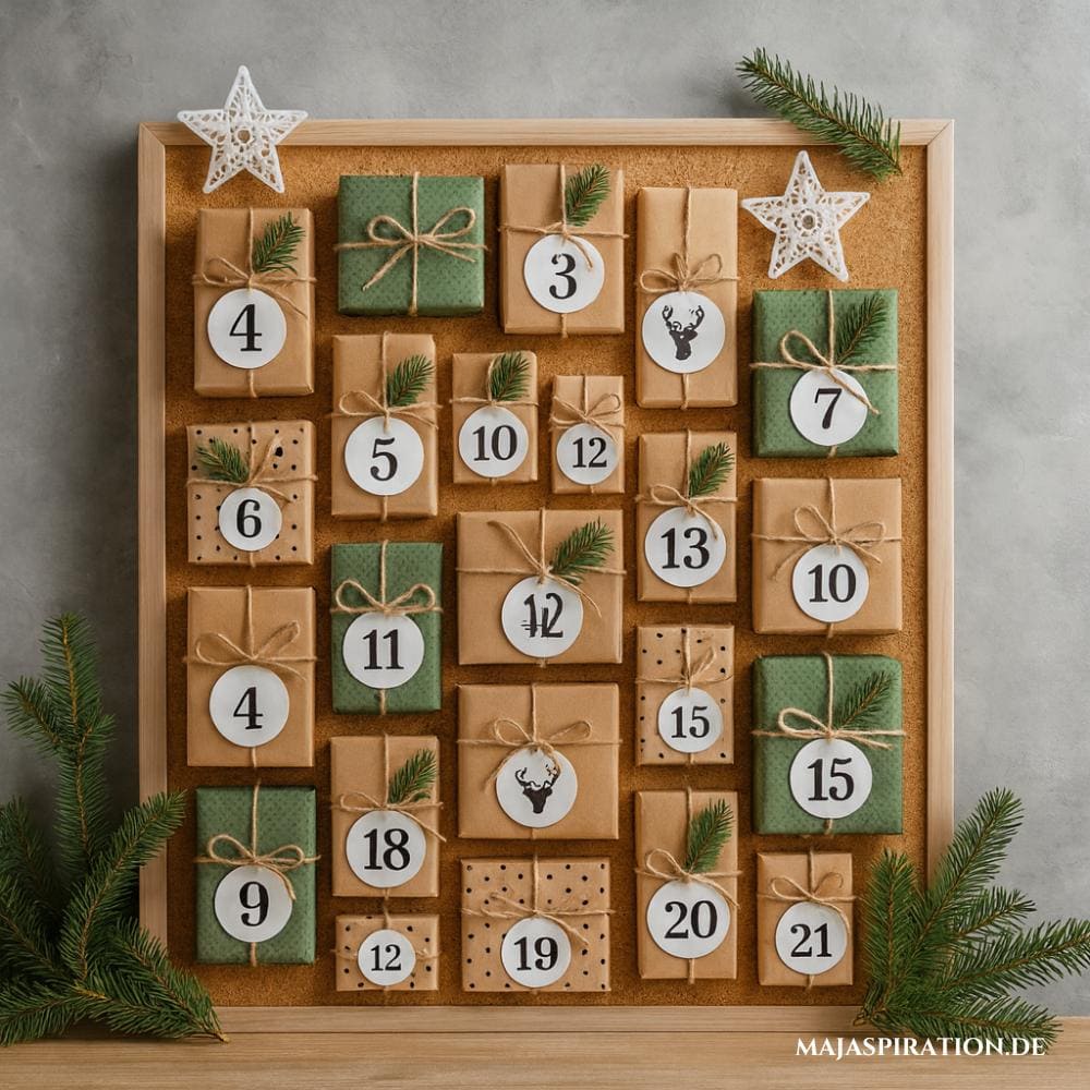 DIY Adventskalender auf Pinnwand