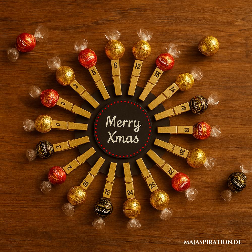 Kreative DIY Adventskalender Idee mit Lindorkugeln