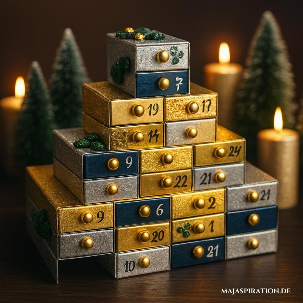 Adventskalender aus Streichholzschachteln
