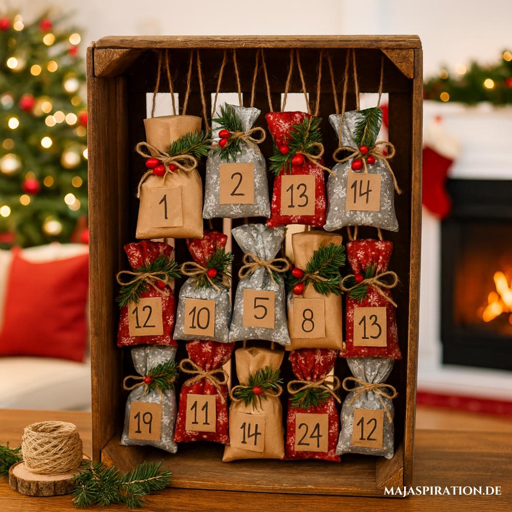 Adventskalender in der Holzkiste
