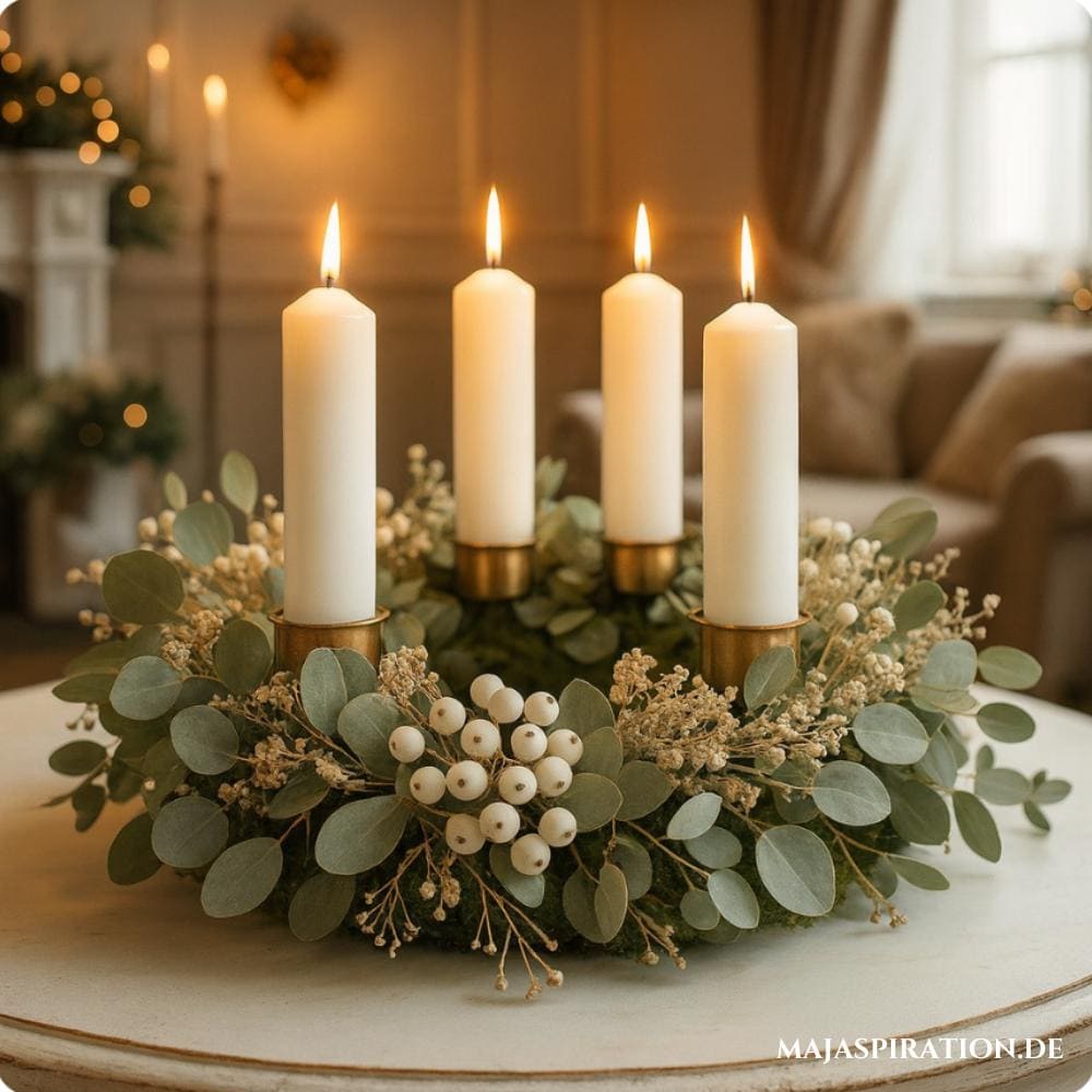 Adventskranz mit Eukalyptus