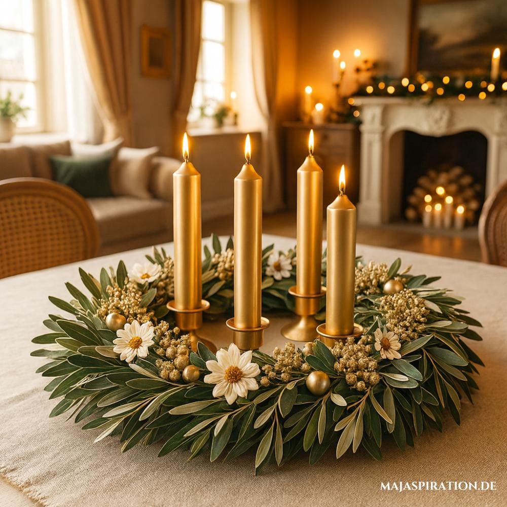 Adventskranz mit Olivenzweigen