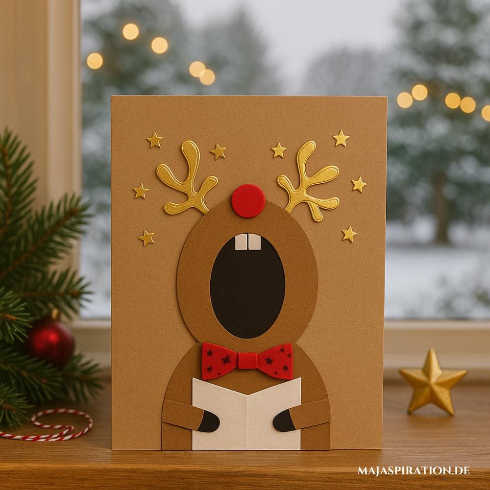 DIY Weihnachtskarte mit singendem Rentier
