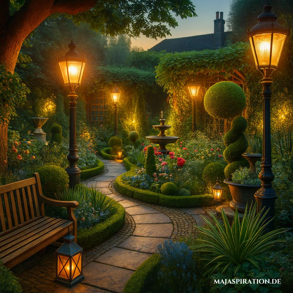 Gartenbeleuchtung mit Vintage Laternen
