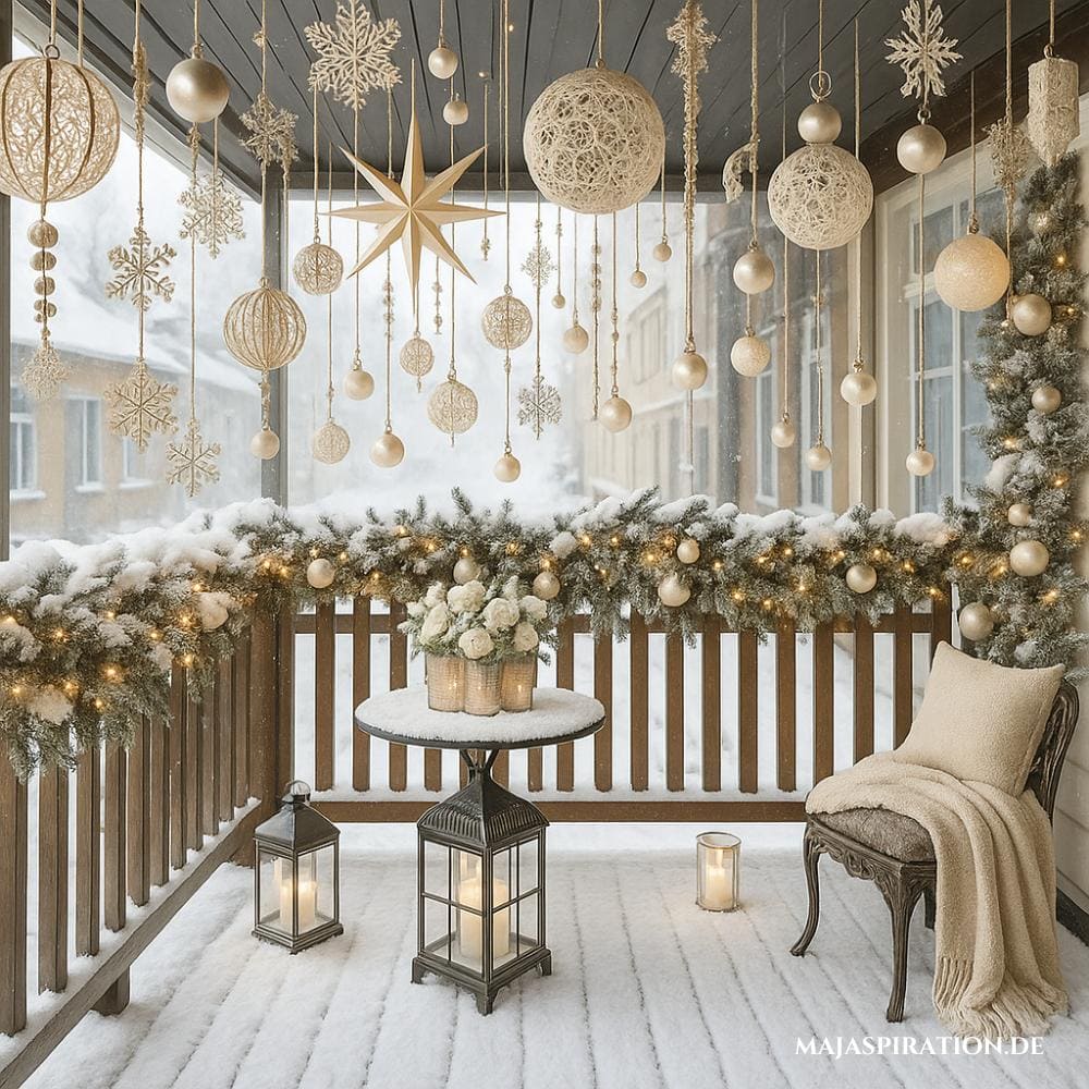Hängende Weihnachtsdekorationen für den Balkon