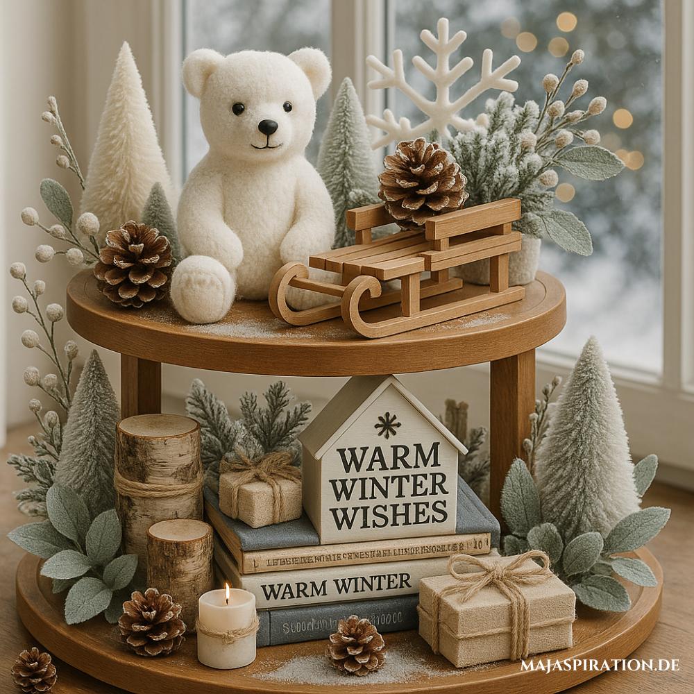 Weihnachtsdeko auf Etagere