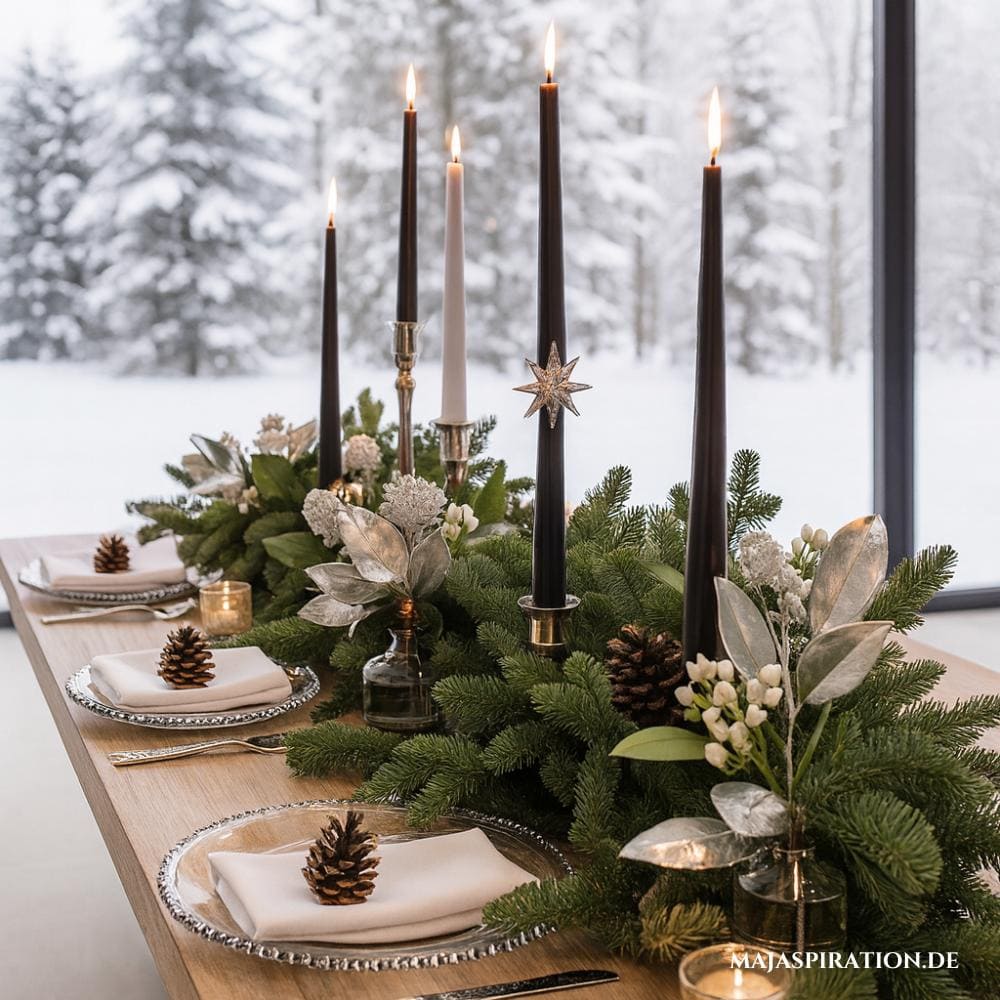 Elegante Tischdeko für die Weihnachtszeit