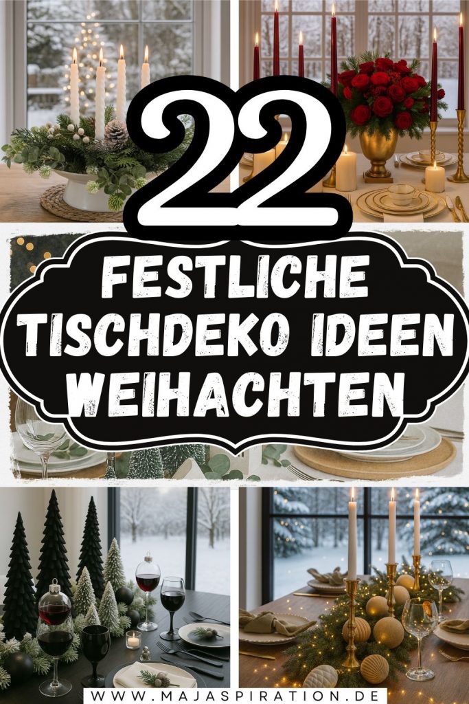 22 festliche Tischdeko Ideen für Weihnachten Pin