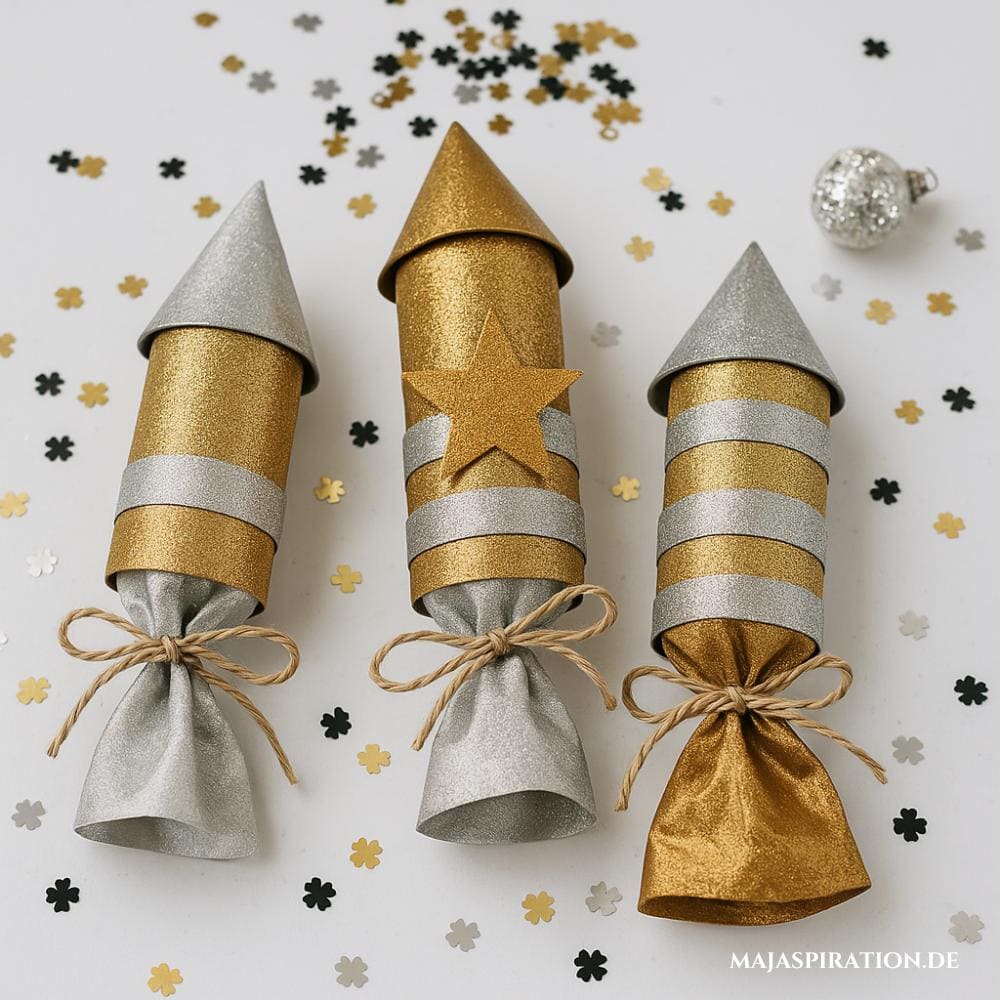 DIY Raketen für Silvester als Tischdeko oder Mitbringsel Idee