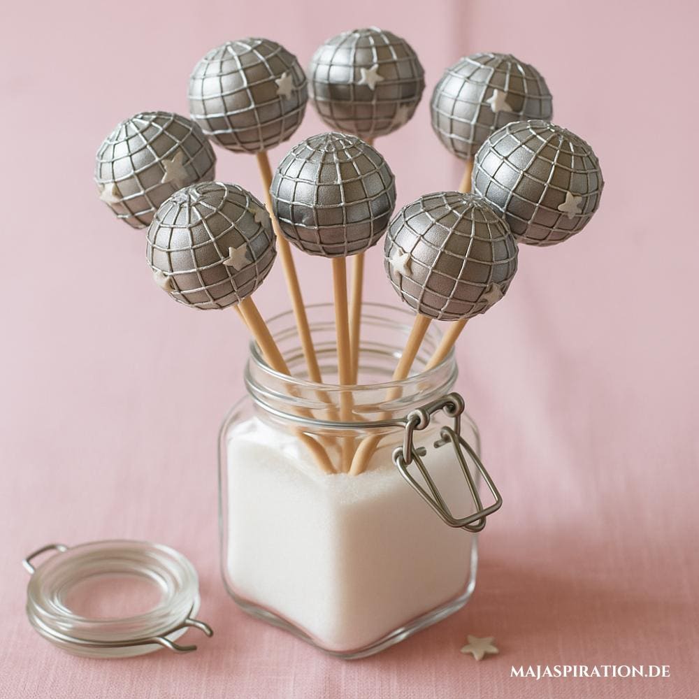 Disco Kugel Cake Pops als Neujahrs Geschenk