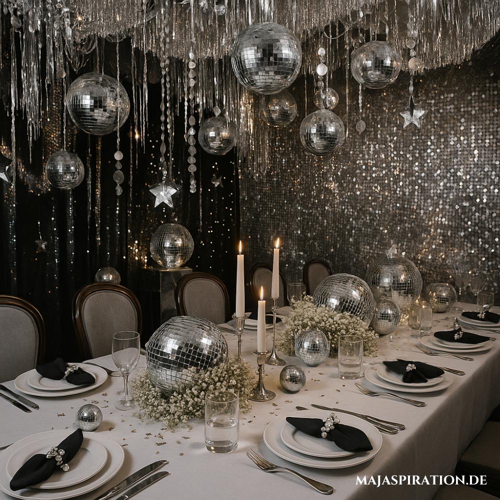 Silver Disco Fever Silvester Deko Party Idee