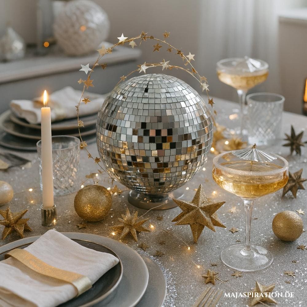 Süße Silvester Deko Idee mit Discokugel