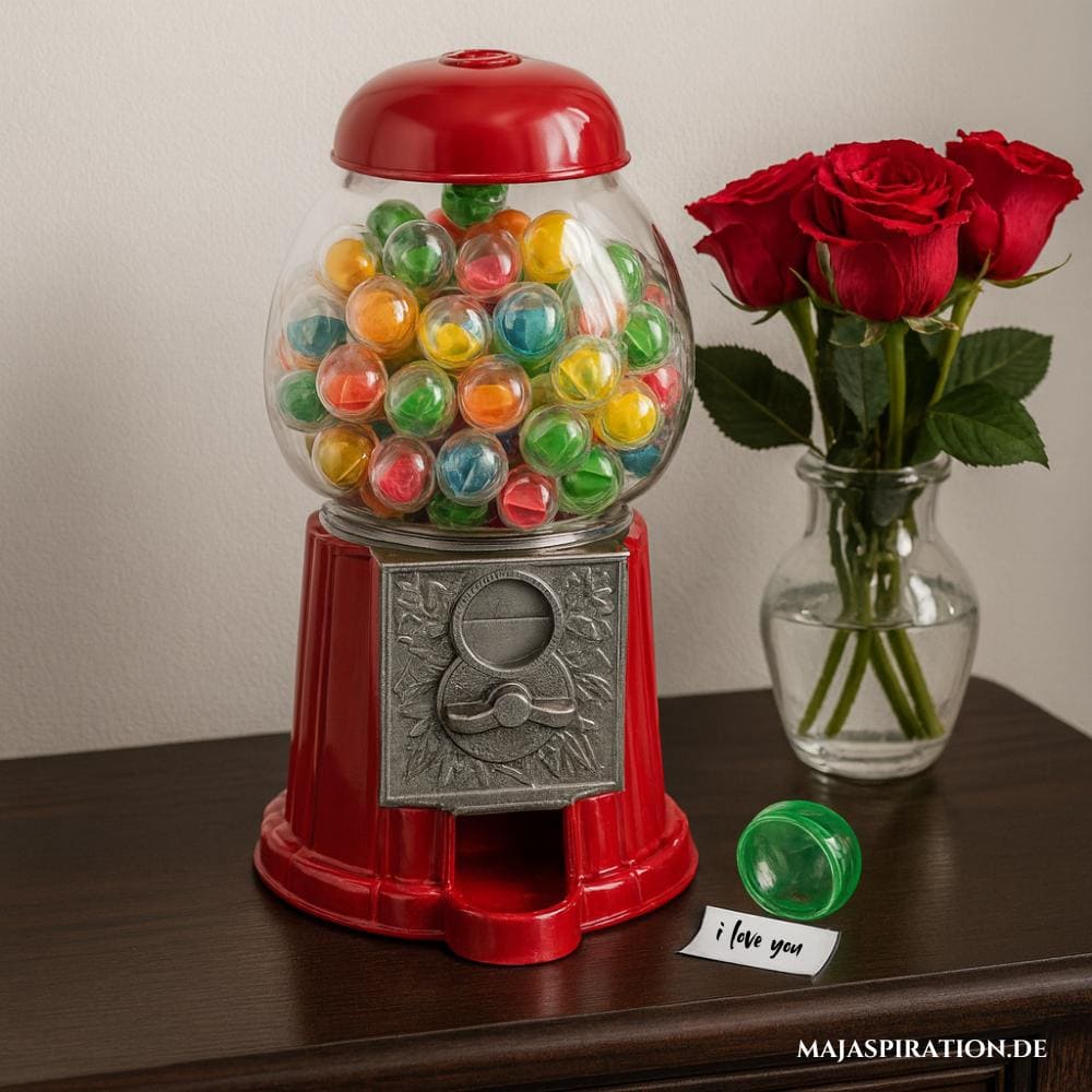 Retro Kaugummi Maschine mit kleinen Nachrichten