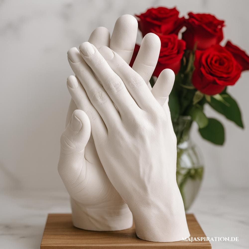 Gips Abdruck für Hände als Geschenkidee zum Valentinstag