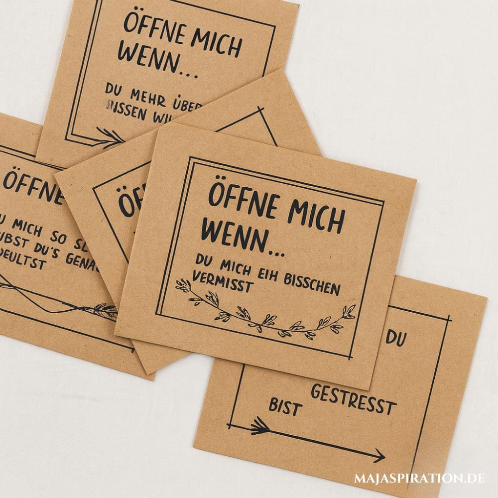 "Öffne mich, wenn" Umschläge als DIY Geschenkidee 