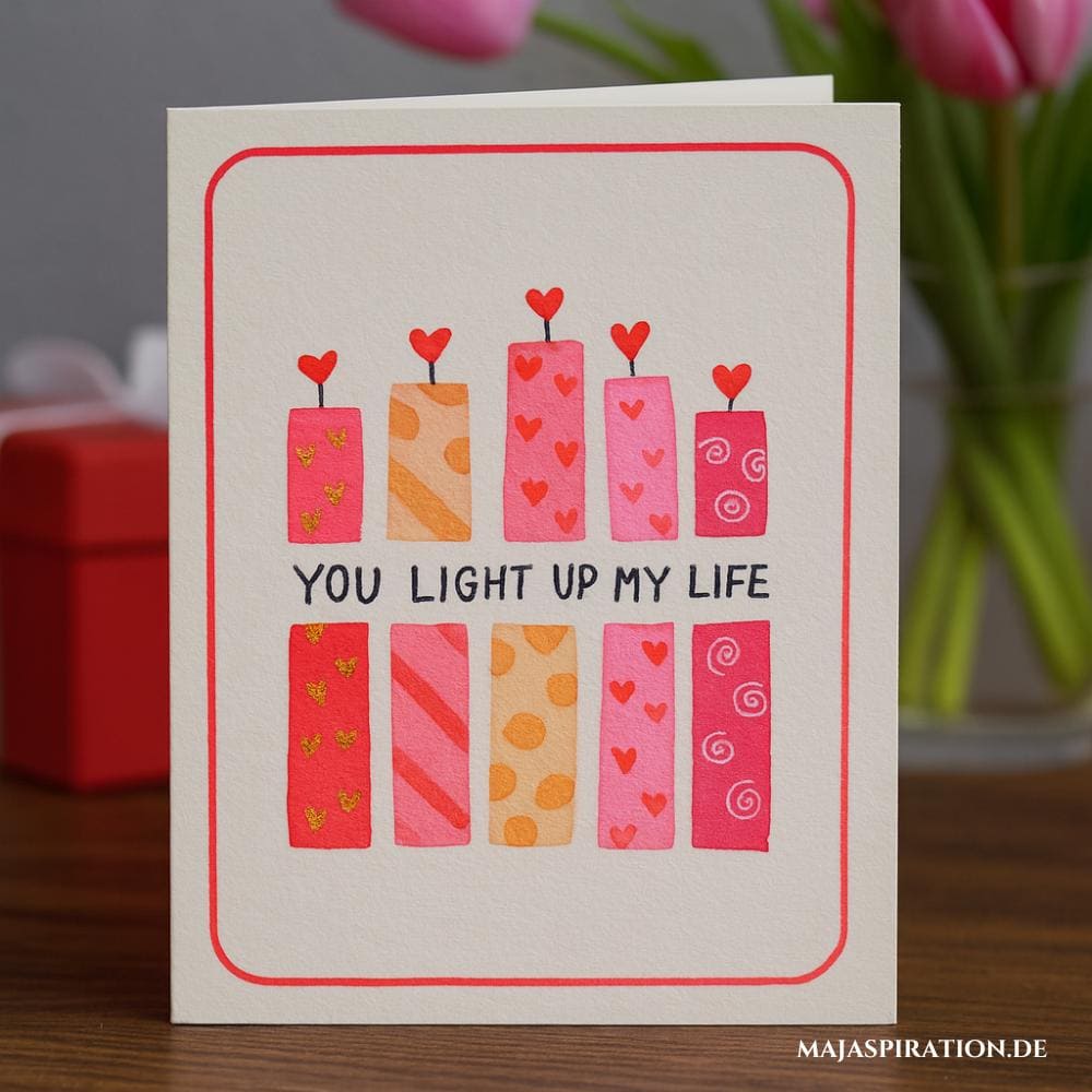 DIY Valentinstagskarte Idee mit Kerzen