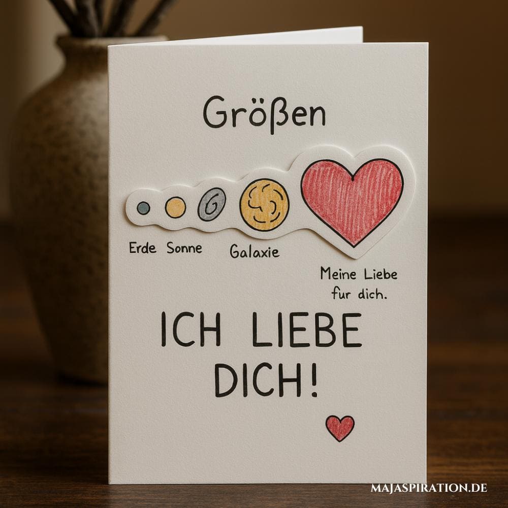 Süße DIY Valentinstagskarte mit Größenvergleich