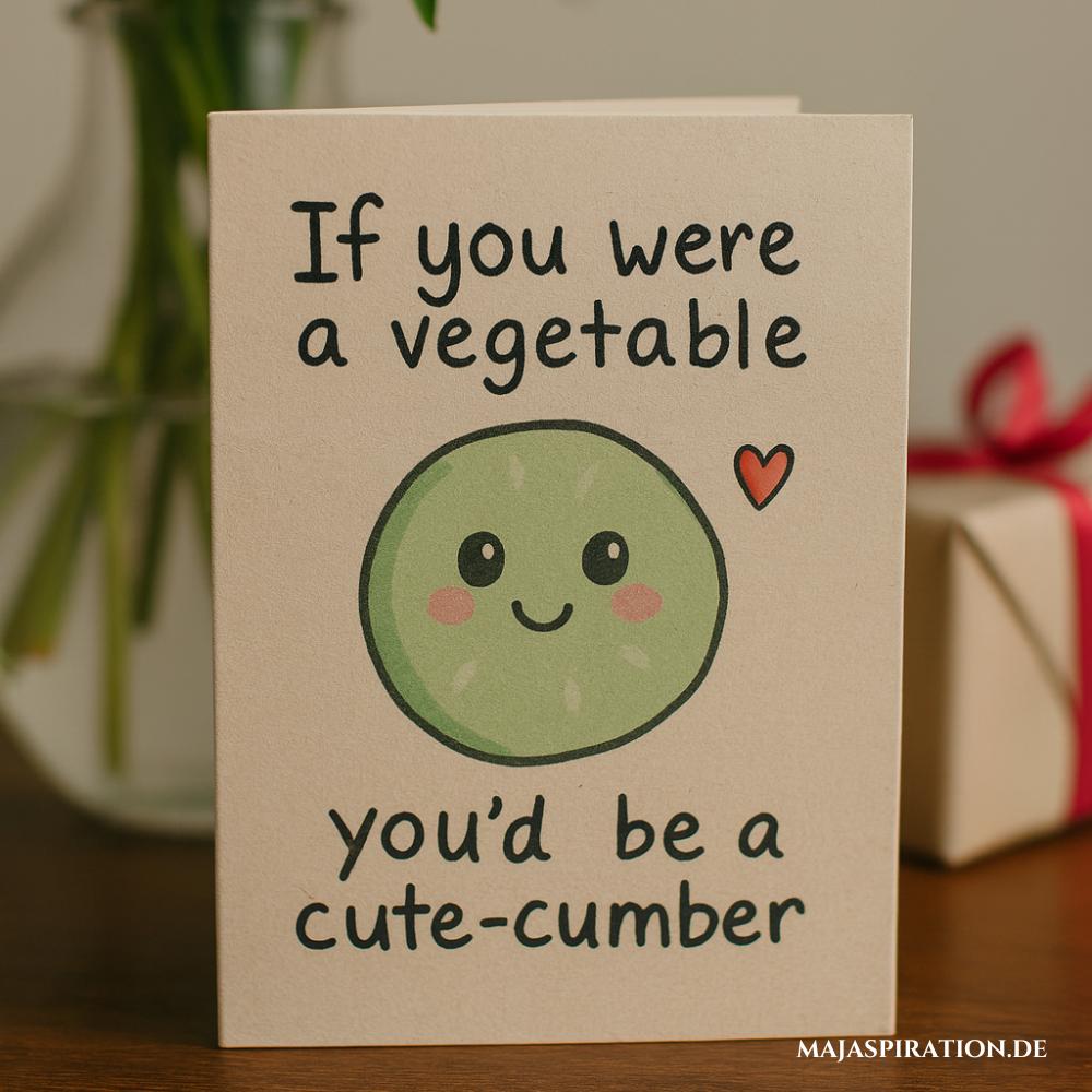 Cute-Cumber Valentinstagsgeschenk Idee für DIY Karte