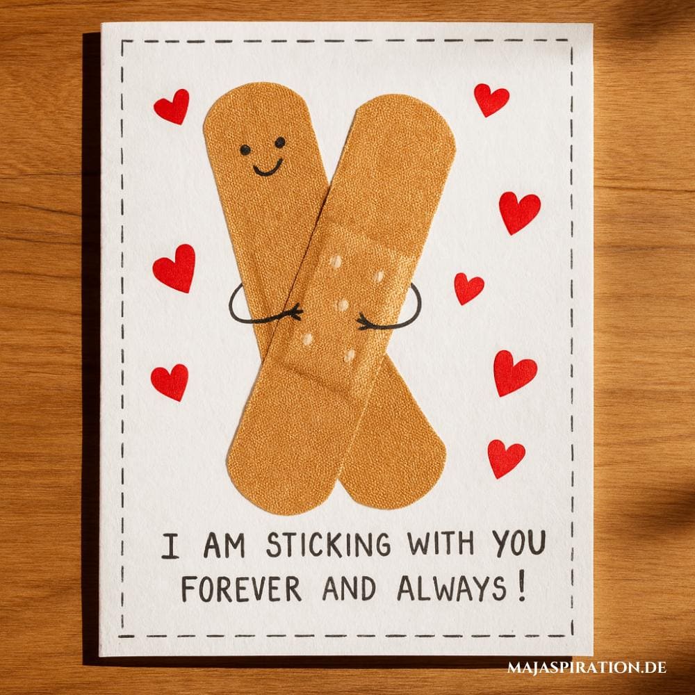 DIY Valentinstagskarte mit Pflastern