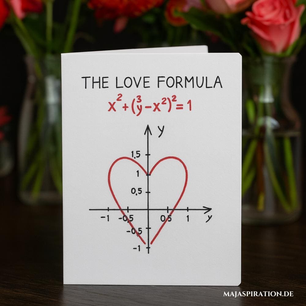 Mathematische Idee für eine selbstgemachte Valentinstagskarte
