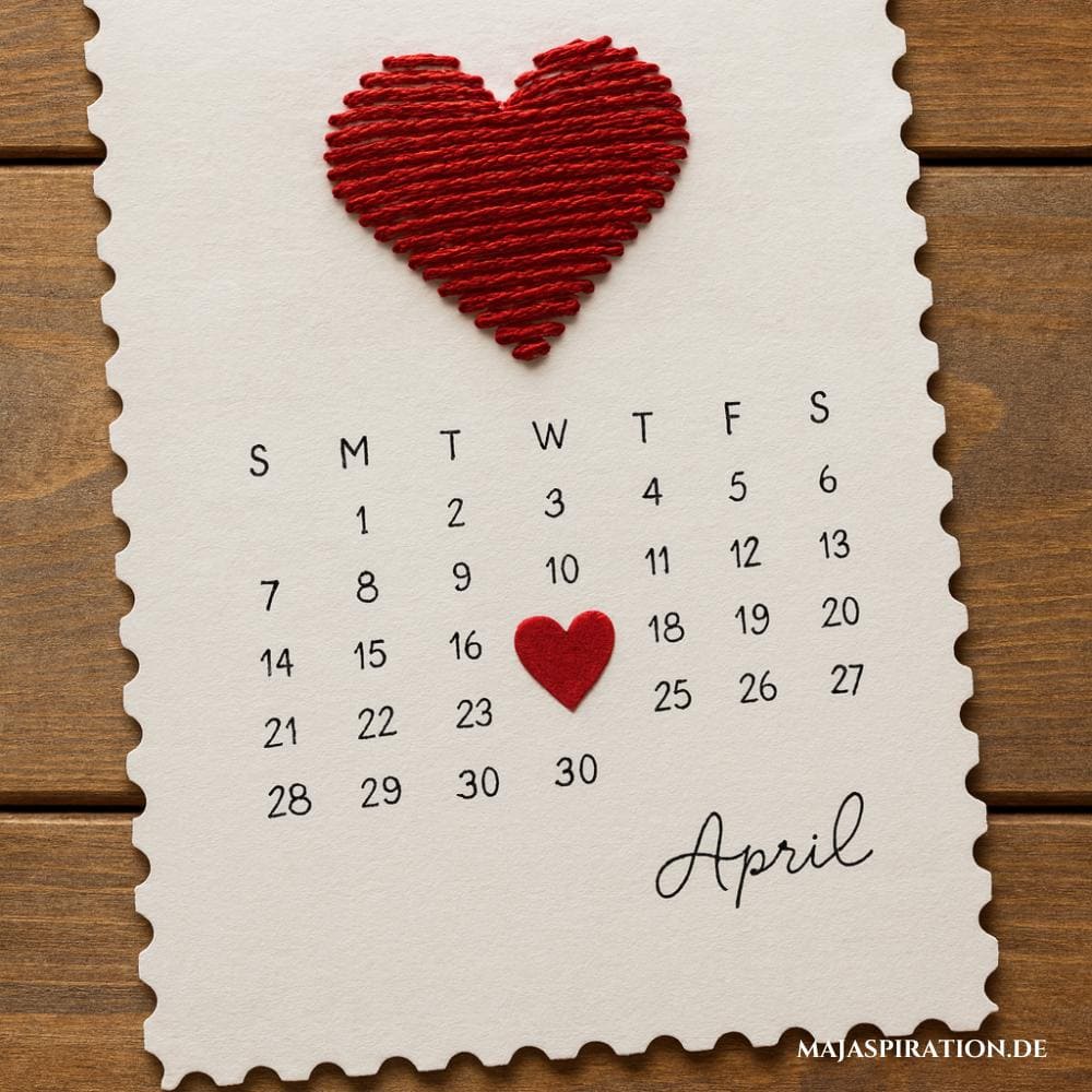 DIY Valentinstagskarte mit roten Fäden