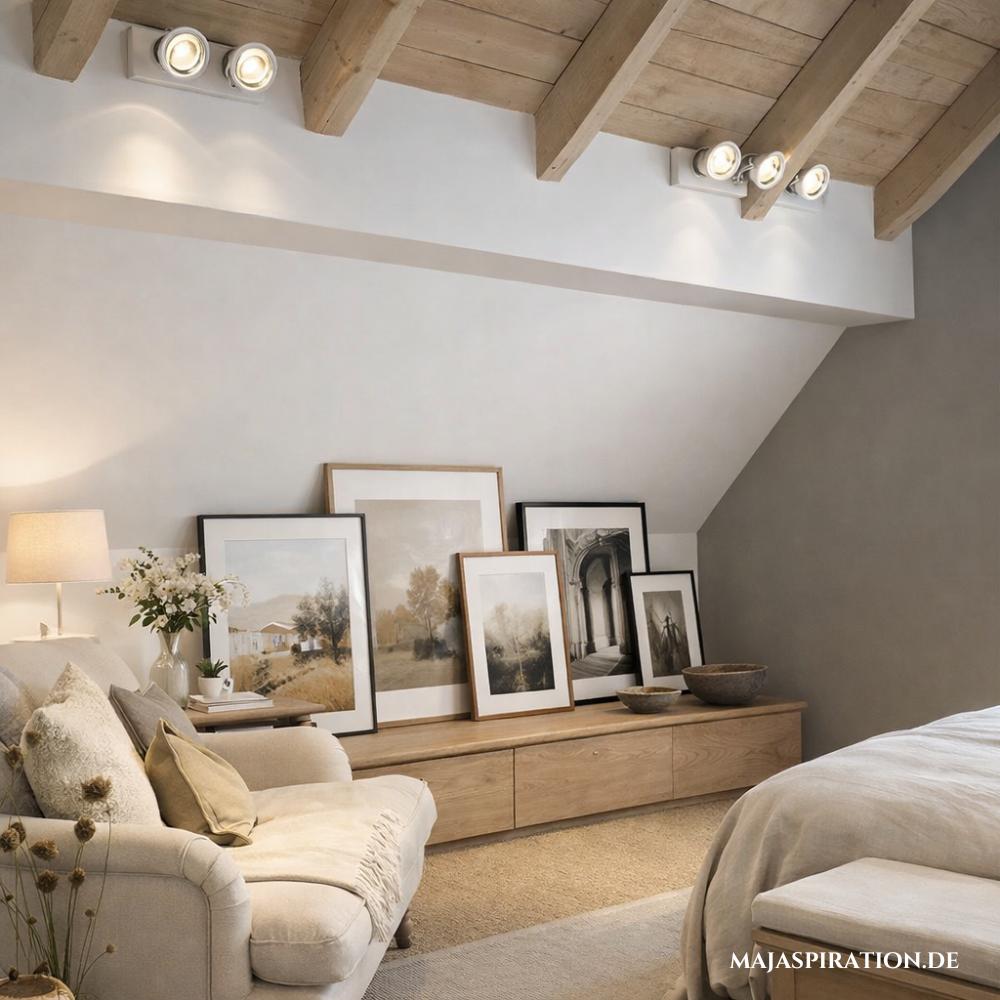 Dachschräge beleuchten mit Wandleuchten 