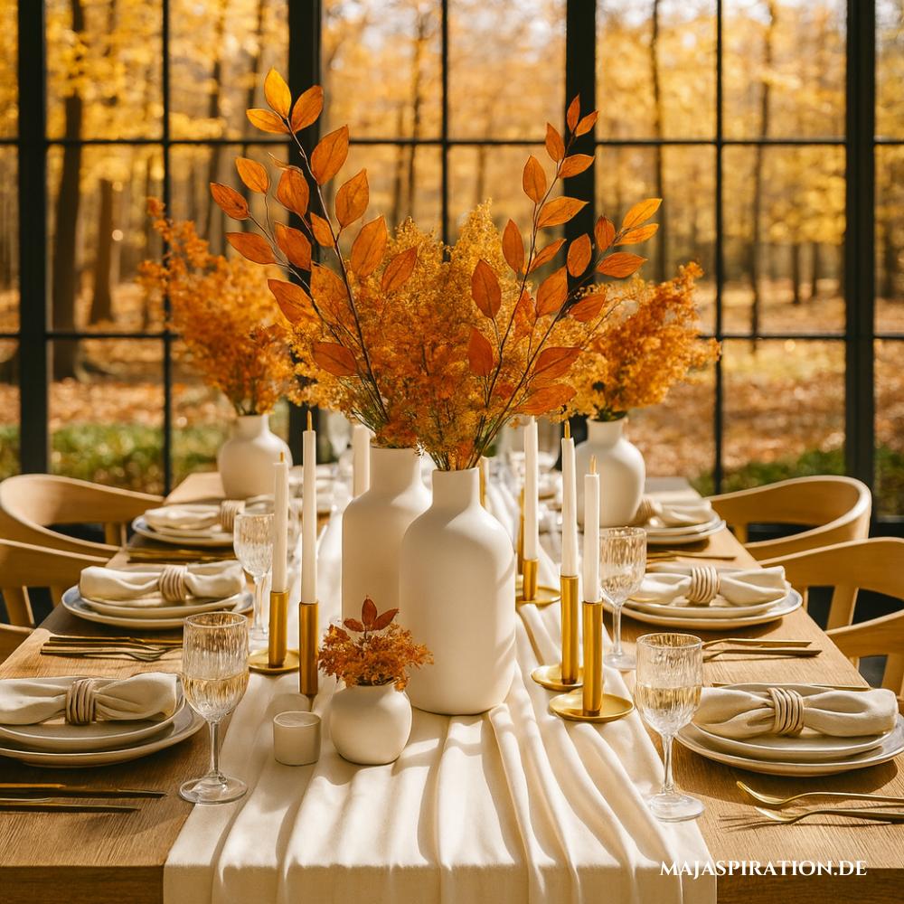 Herbstliche Hochzeitstisch Dekoration