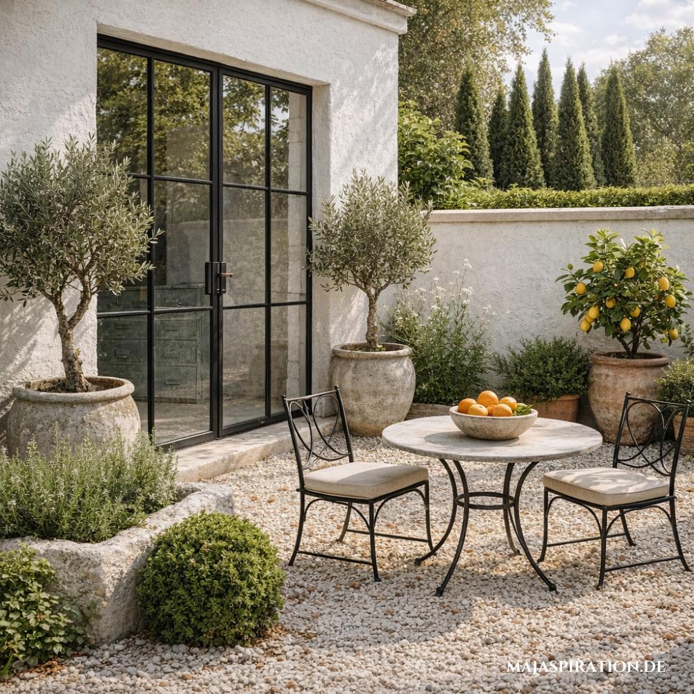 Terrassenmöbel aus Metall für mediterrane Atmosphäre