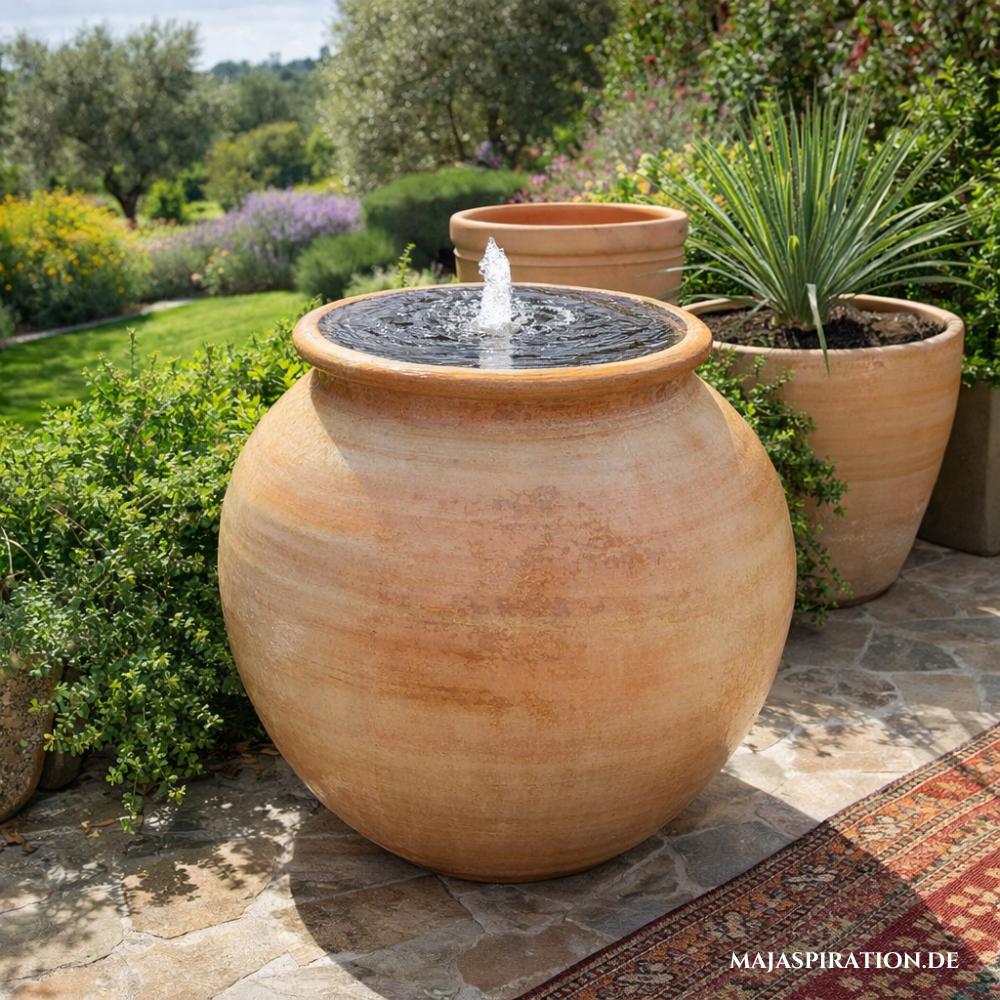 Terrassen-Brunnen in Terrakotta Topf 