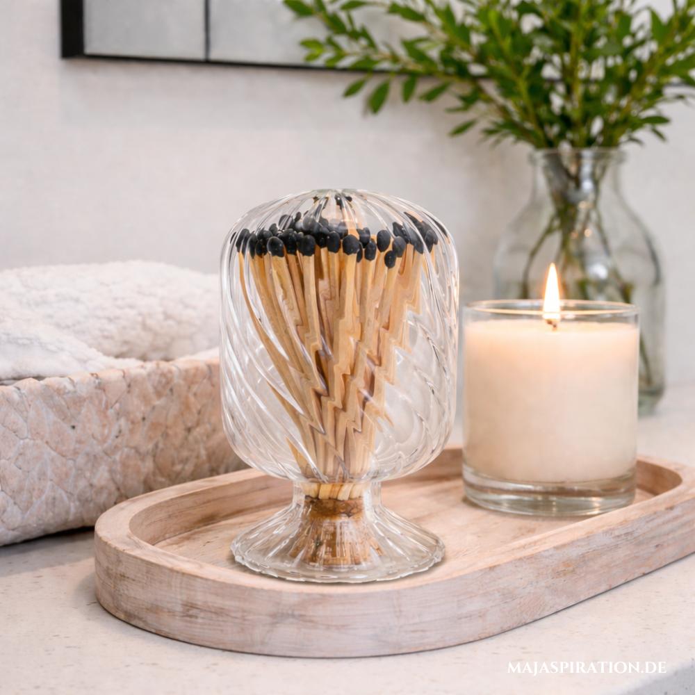 Streichholzglas als kleine aber elegante Geschenkidee aus Glas