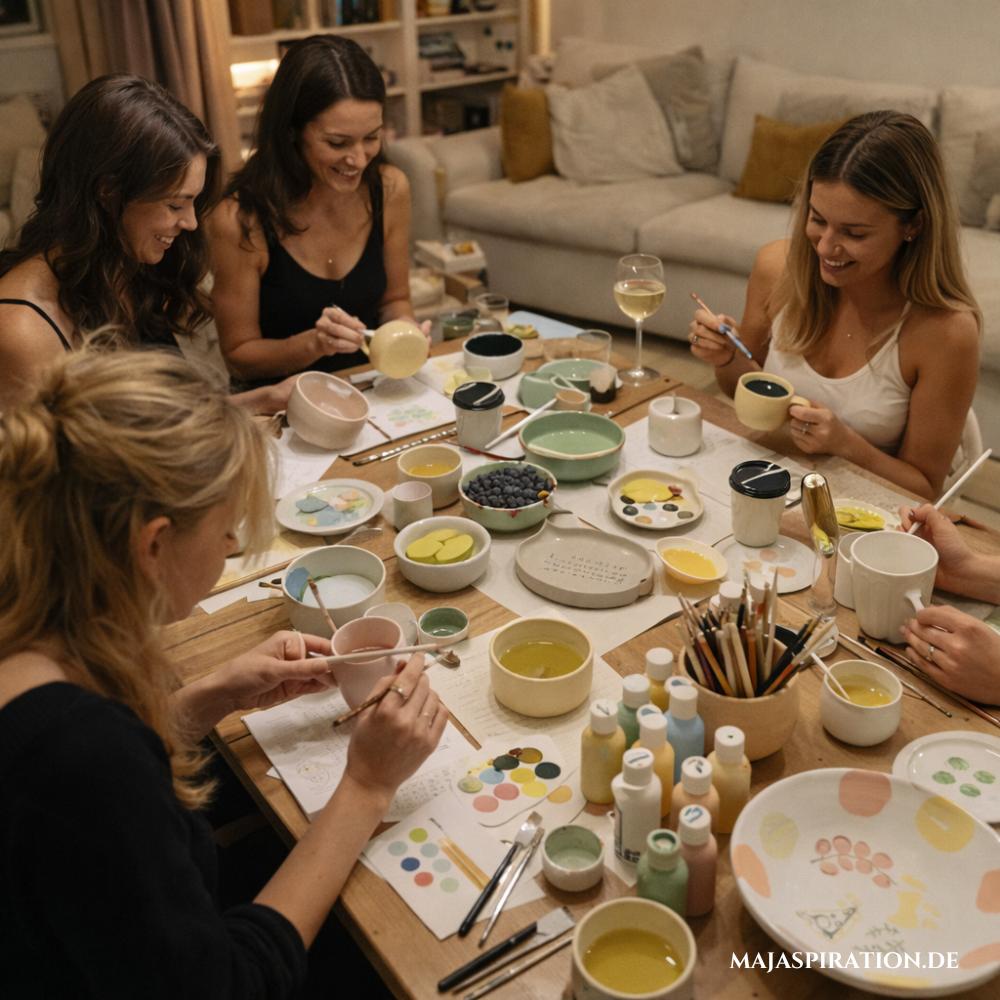Töpferabend als Idee für einen kreativen Abend unter Freundinnen