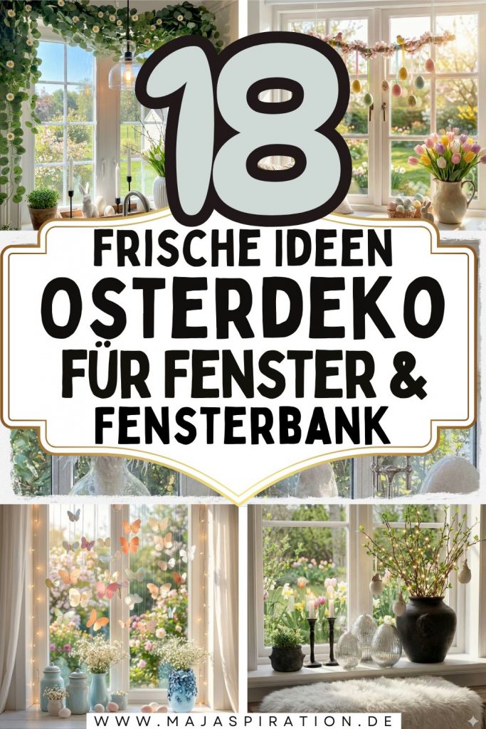 Osterdeko Ideen für Fenster & Fensterbank Pin 2